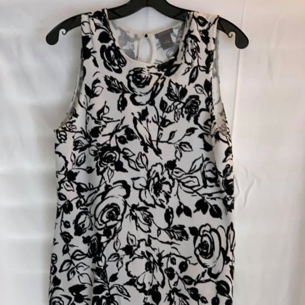 Ann Taylor black & white shell